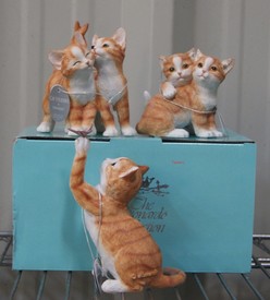 3 Ginger Cat and Kittens Statues BNIB by Leonardo Collection
