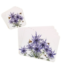 4 of Each Thistle Placemats & Coasters Set Table Setting Cork Backed The Leonardo Collection
