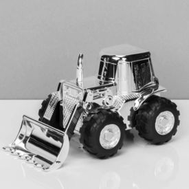 Christening Gift Baby Baptism Silver Plated Digger Moneybox