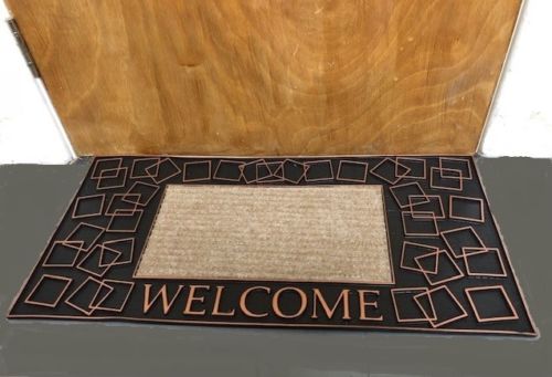 Rectangle Welcome Durable Rubber Backed Door Mat Design : Mirrors