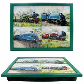 The Leonardo Collection Classic Trains Laptray with Cushioned Bean Bag Base
