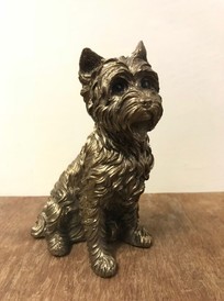 Bronze Colour Yorkshire Terrier Statue by Leonardo