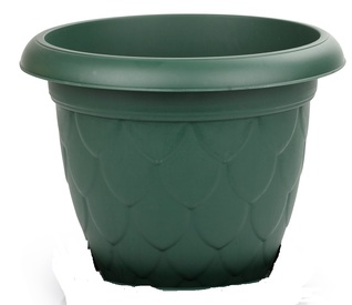 20cm Round Plastic Flower Pot Green