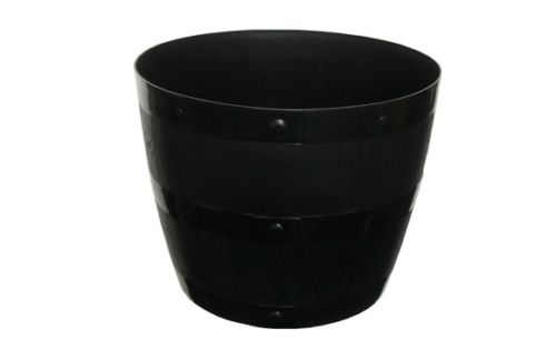 Whitefurze 50cm Black Barrel Plant - Round Plastic