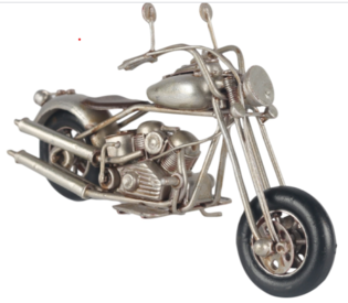 Metal Tin Silver Motorbike Chopper Motorcylce Model