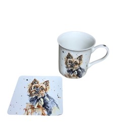 The Leonardo Collection Yorkshire Terrier Mug and Coaster Set