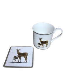 Deer mug coaster gift set by The Leonardo Collection