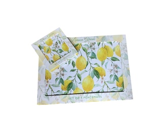 Set of 4 Table Placemats & Coasters - Lemons