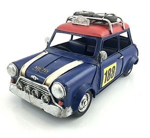 Metal Tin Blue Mini Rally Car
