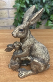 Hare with Baby Statue Bronze Effect LP46451