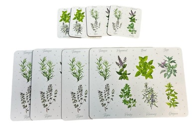 Herb Garden Placement Mat and Coaster Set (4 of each)