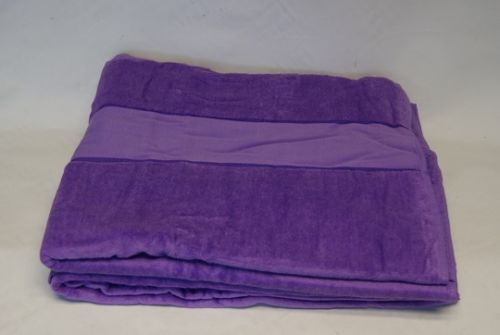 Set of 2 Large Purple Velour Beach Towels 85cm x 160cm