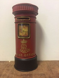 British Red Post Box Model BNIB Made from Metal Tin