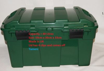 Heavy Duty Green Garden Storage Chest with Lid / Garden Recycling Storage Tub