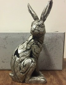 Silver Art Sitting Hare Ornament Figurine by Leonardo Collection