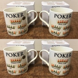 Set of 4 Poker Themed Mugs by Leonardo Collection BNIB