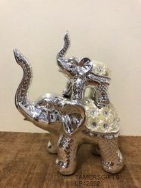 Silver Mille Decorative Diamante Elephant Tower by Leonardo Collection Lp42652