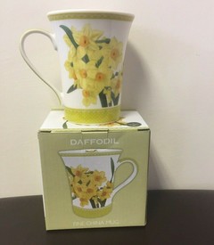 Daffodil Mug Made from Fine CHINA - BNIB YELLOW FLOWER MUG - Flowers of Wales