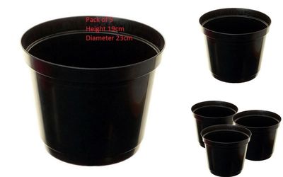 Strong Plastic Pack of 5 23cm Tomato Ring Pot Planter Bottomless Growbag