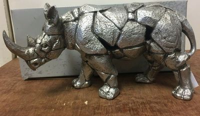 Silver Colour Rhino Ornament Figurine by Leonardo Collection LP