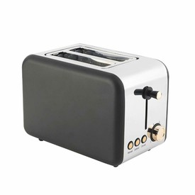 850w Stainless Steel 2 Slice Toaster w Browning Control -Matte Black & Rose Gold