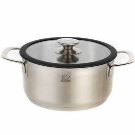 5L Stainless Steel Stockpot with Silcone Rim & Glass Lid - 24cm Cooking Pot