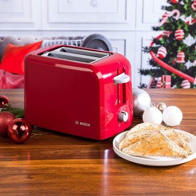Bosch 980W 2 Slice Red Toaster With Variable Browning Control