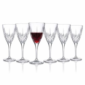 6x Wine Glasses Set RCR Chic Crystal 360ml - Red Wine Luxion Crystal Glasses