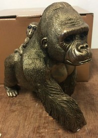 Reflections Bronze Colour Gorilla & Baby Ornament Figurine by Leonardo Collection