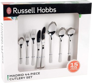 Stainless Steel 44pc Cutlery Set Russell Hobbs