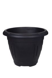 Venetian 24cm Black Round Plastic Plant Pot