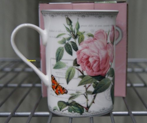NEW Fine Bone China Mug Tea Coffee Palace Mug Floral "Redoute Rose" Gift Boxed! 
