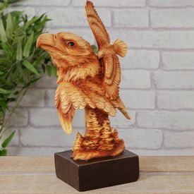 Naturecraft Wood Effect Resin Eagle Statue Brand New