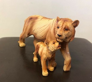 Naturecraft Wood Effect Tiger & Cub Ornament Figurine