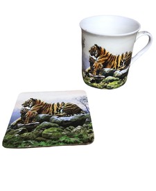 Tiger Mug & Coaster Gift Set by Leonardo Collection