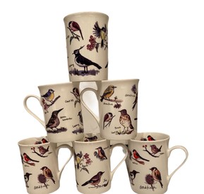Set of 6 Bird Breeds Mugs - Fine Bone China Mug