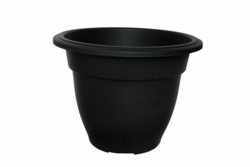 Whitefurze 20cm Black Round Bell Plant Pot
