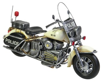 Metal Tin Police Motorbike Collectable Model