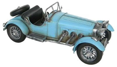 Metal Tin 30cm Blue Racing Car Collectable Model