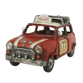 Metal Tin Red Rally Car Collectable Model