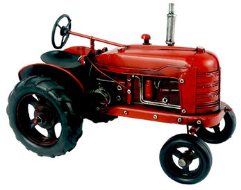 Metal Tin Red Tractor Collectable Model