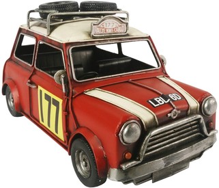 Metal Tin LARGE Red Mini Car 1967 Monte Carlo Rally Car Collectable Model