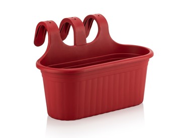 NCB Red Large Plastic Hanging Fence Planter