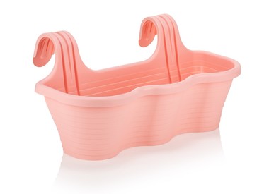 NCB Light Pink Large Plastic Hanging Fence Planter - Two Hang