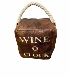 Wine O Clock Doorstop Cube - Wine Lovers Novelty Gift