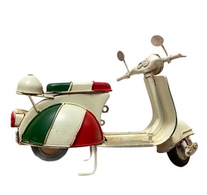 Metal Tin Cream Italian Scooter Model-  18cm Length