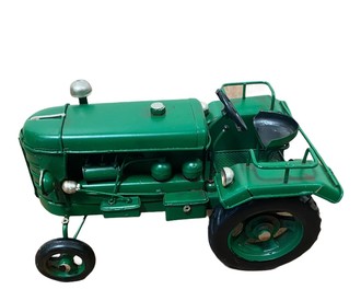 Metal Tin Green Tractor Model Length 17cm x Height 9.5cm