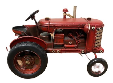 Metal Tin Small Red Tractor Model