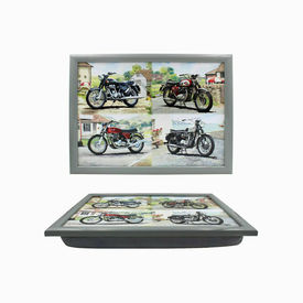 Classic Motorbikes Laptray with a Cushioned Bean Bag by The Leonardo Collection