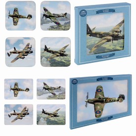 4 of each Classic Planes Placemats & Coaster Set by The Leonardo Collection